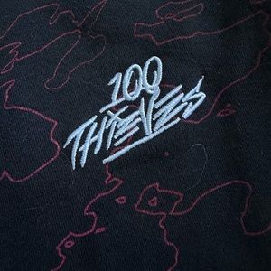 100 Thieves - Black/Red Geo Print Sweatpants